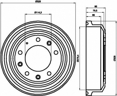 HELLA PAGID 8dt355302371 -  Тормозной барабан